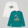 Bambini Blukids Magliette | Pack 2 T-Shirt A Maniche Lunghe Bambino