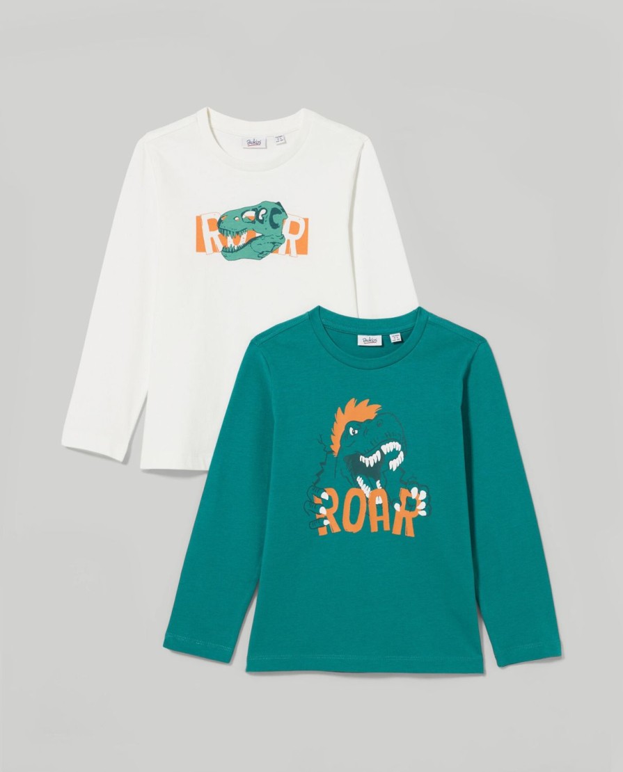 Bambini Blukids Magliette | Pack 2 T-Shirt A Maniche Lunghe Bambino