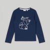 Bambini Blukids Magliette | T-Shirt A Maniche Lunghe In Cotone Elasticizzato Bambina