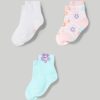 Nascita Blukids Accessori | Pack 3 Calze In Misto Cotone Neonata