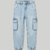 Ragazzi Blukids Jeans E Pantaloni | Denim Cargo In Puro Cotone Ragazzo