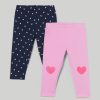 Neonata 9-36 Mesi Blukids Pantaloni E Jeans | Pack 2 Leggings In Cotone Stretch Neonata