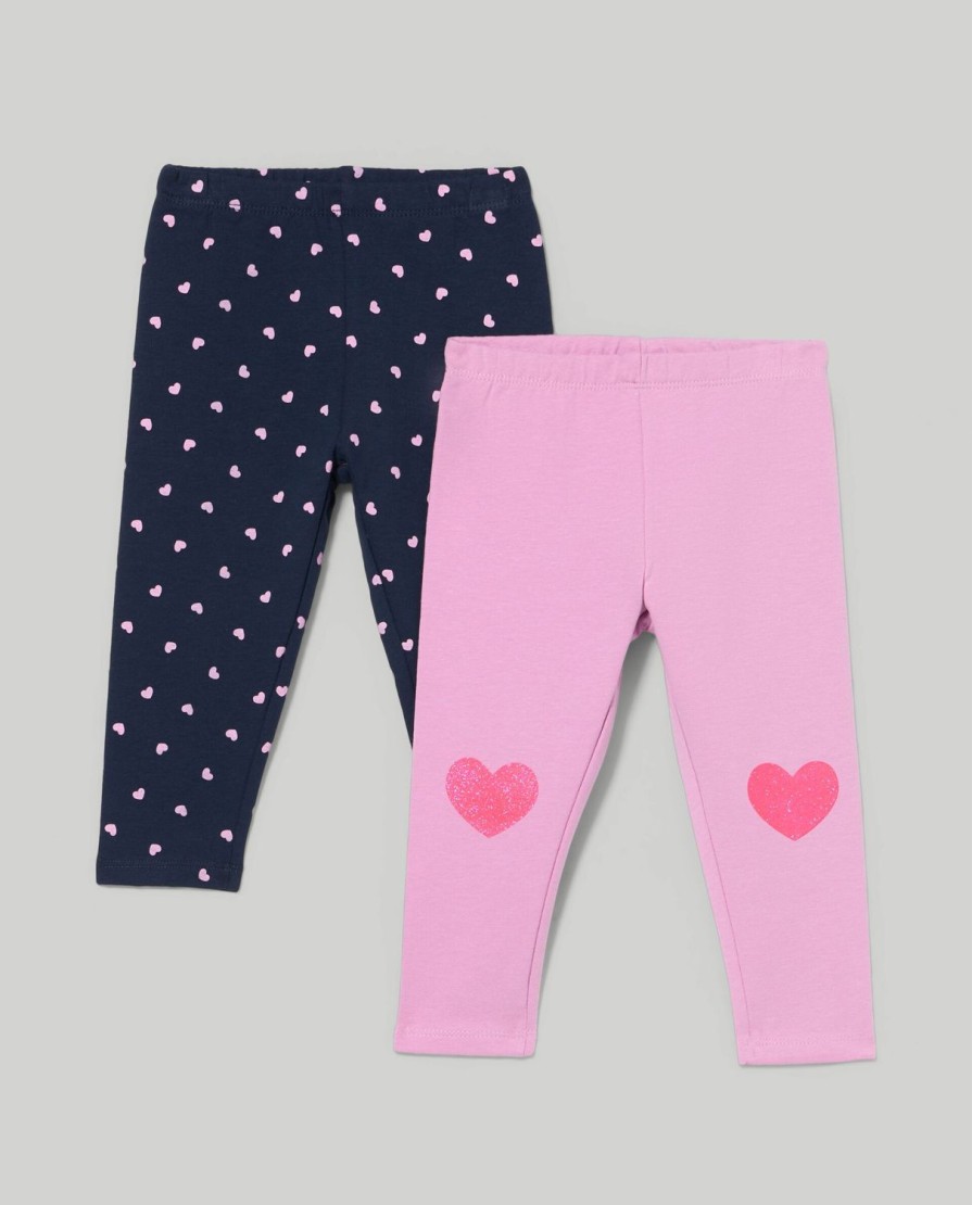 Neonata 9-36 Mesi Blukids Pantaloni E Jeans | Pack 2 Leggings In Cotone Stretch Neonata