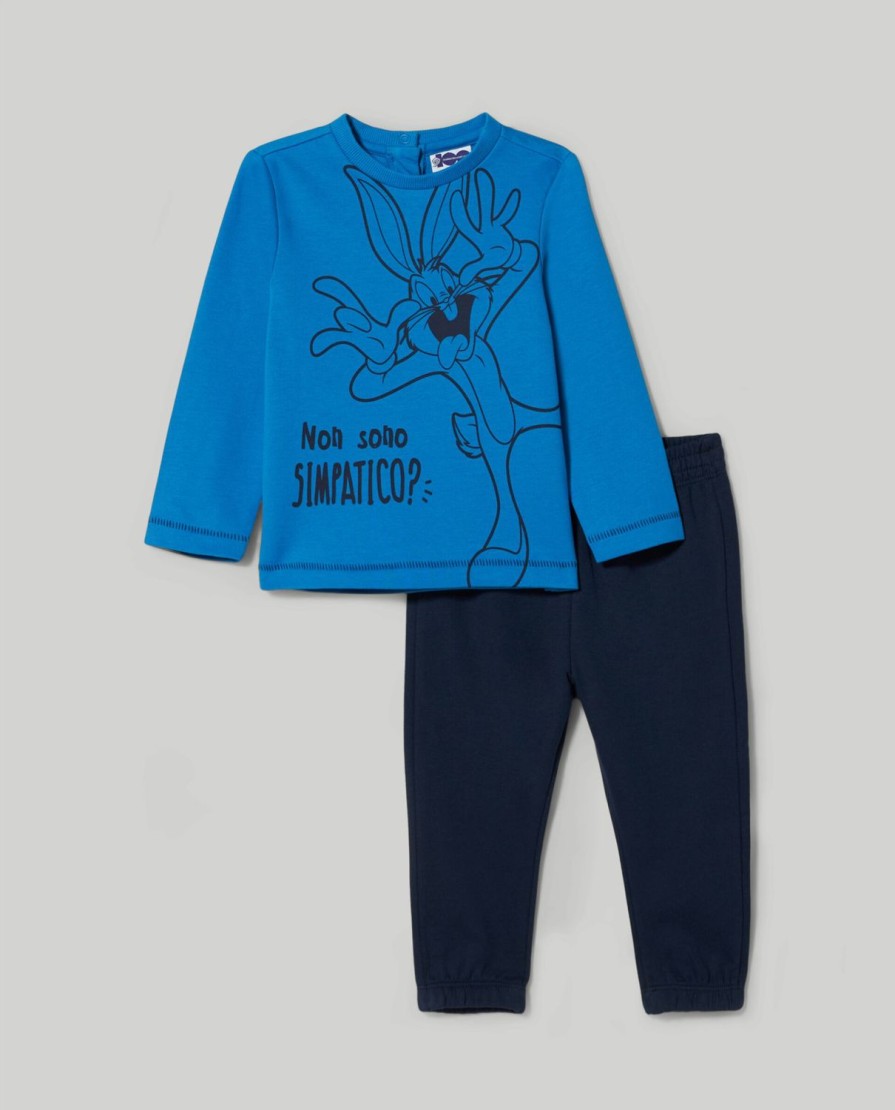 Neonato 9-36 Mesi Blukids Completini | Jogging Set In Puro Cotone Neonato