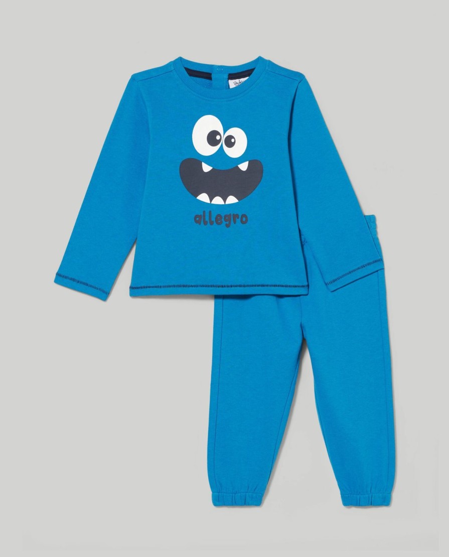 Neonato 9-36 Mesi Blukids Completini | Jogging Set In Puro Cotone Neonato