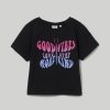 Ragazzi Blukids Magliette | T-Shirt Cropped In Puro Cotone Ragazza