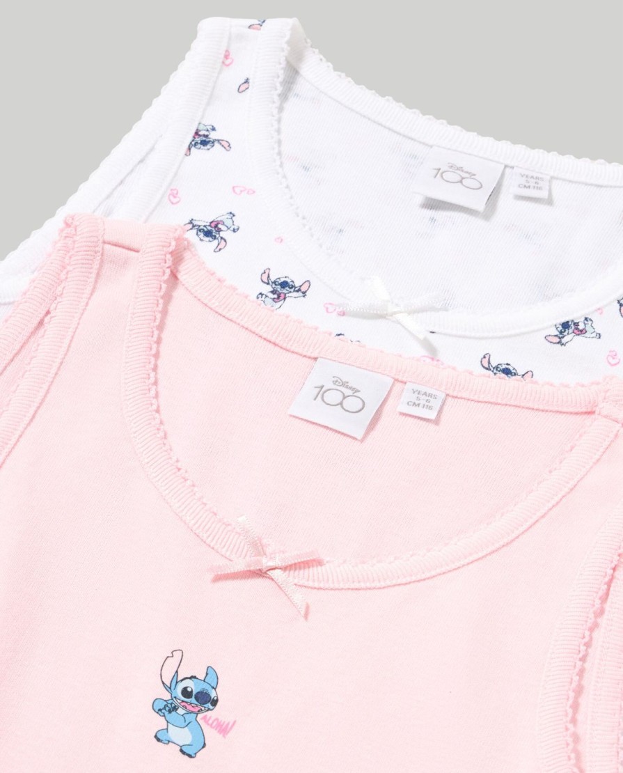 Bambini Blukids Top E Canottiere | Pack 2 Canotte Intime Lilo & Stitch Bambina