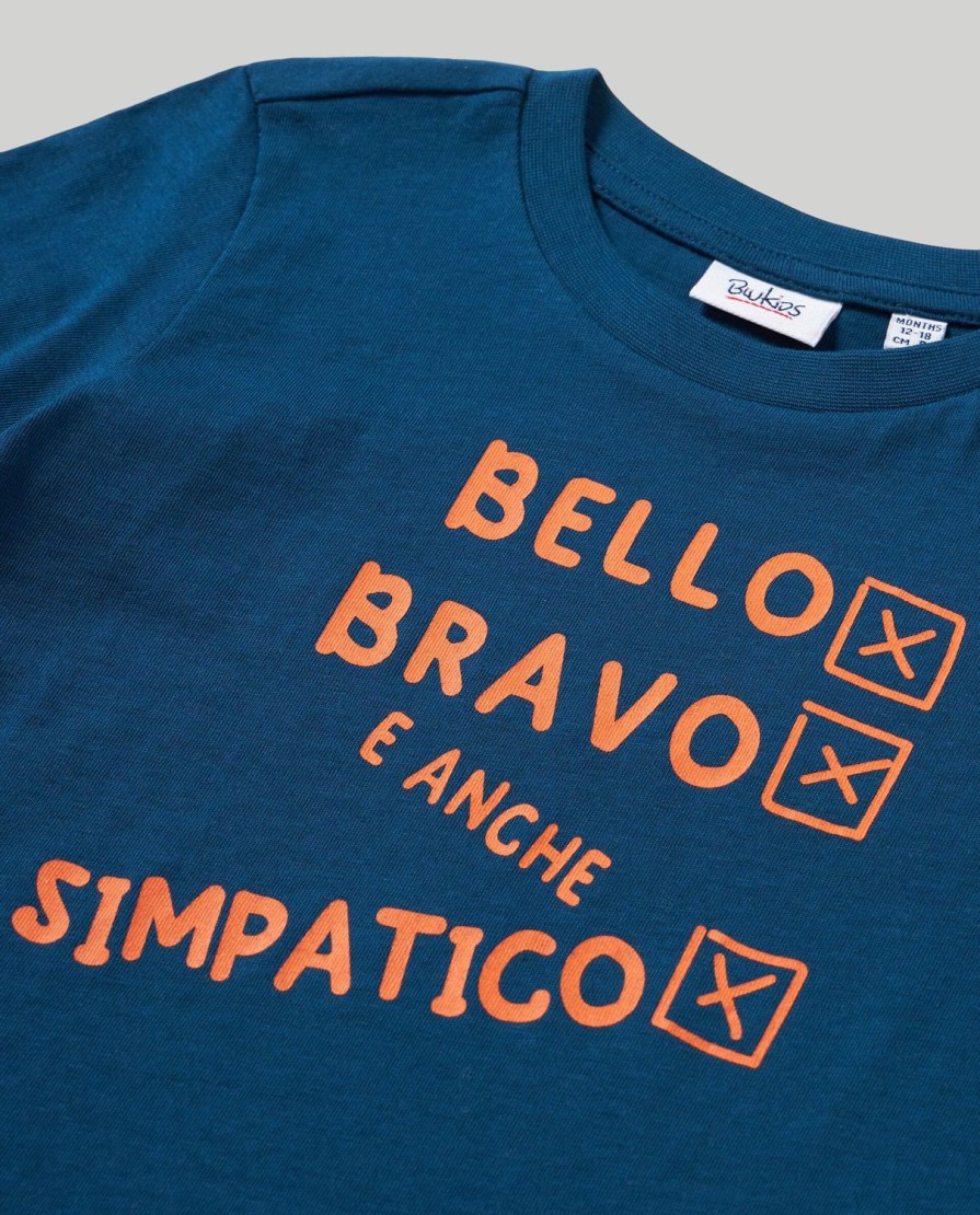 Neonato 9-36 Mesi Blukids Magliette | T-Shirt In Puro Cotone Con Stampa Neonato