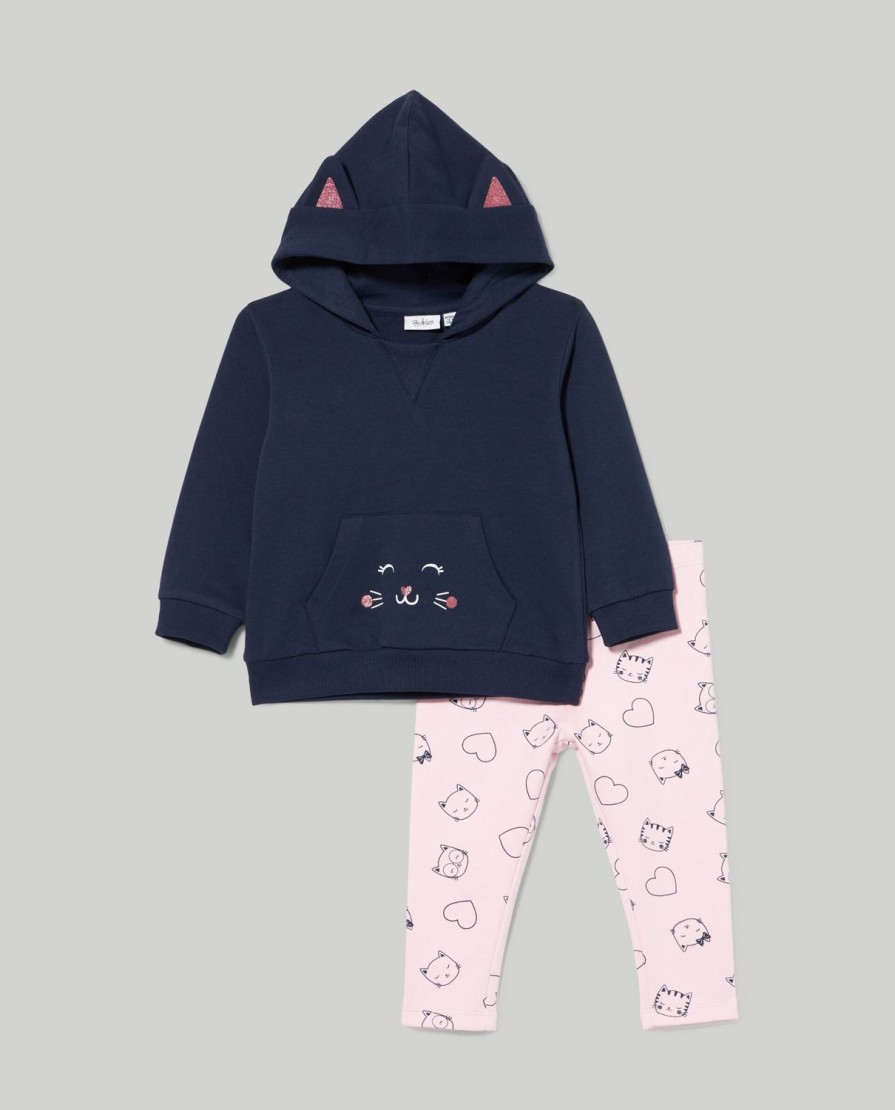 Neonata 9-36 Mesi Blukids Completini | Jogging Set In Cotone Stretch Neonata